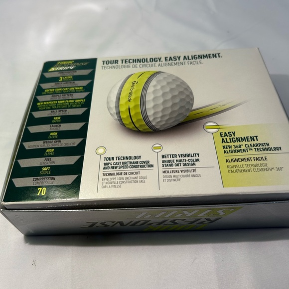 TaylorMade Tour Response Golf Balls with Yellow Stripe - Picture 2 of 3
